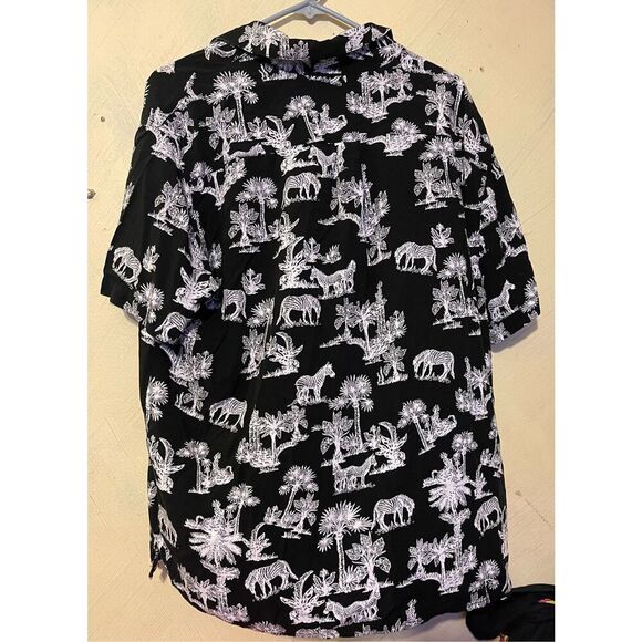 Men’s Original Use Zebra Print All Over Rayon Button up Shirt XL - Picture 7 of 8